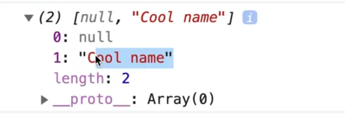 switch the name back to wes instead of snickers and log the result in console