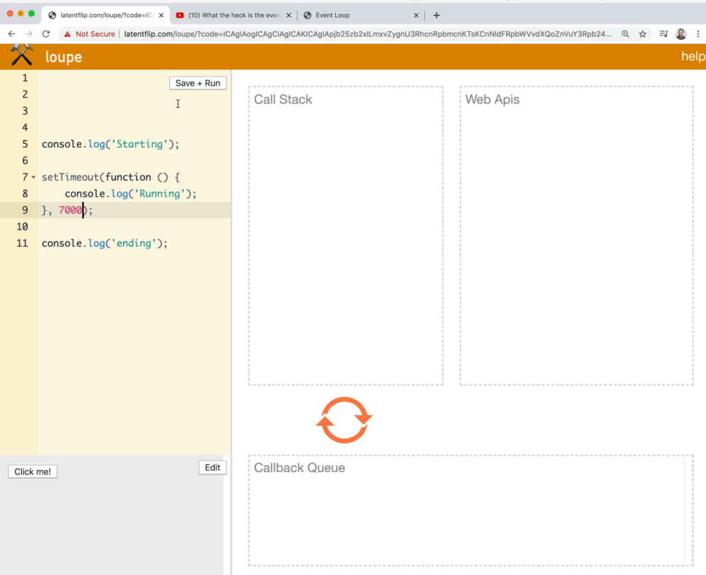 running code on loupe visualize gif